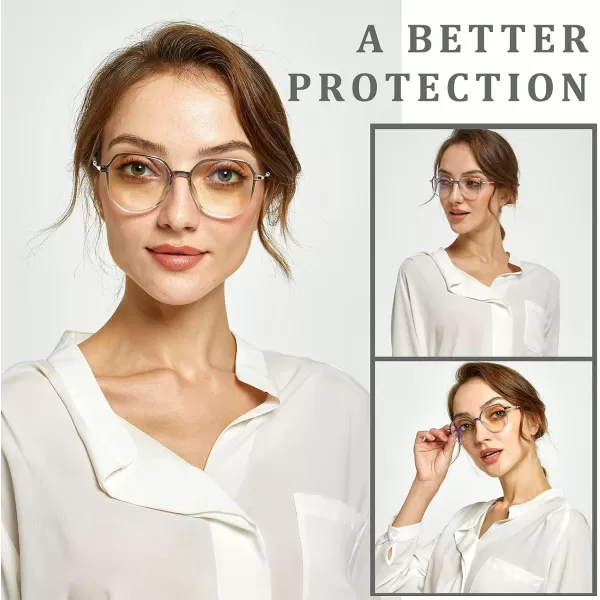 DUCO Blue Light Glasses for Men Women Blue Ray Blocking Glasses Computer Gaming Glasses Retro Square Eyeglasses 5218Blue