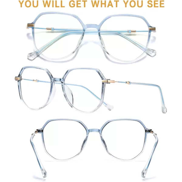 DUCO Blue Light Glasses for Men Women Blue Ray Blocking Glasses Computer Gaming Glasses Retro Square Eyeglasses 5218Blue