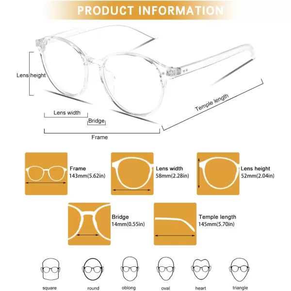 DUCO Blue Light Glasses for Men Women Blue Ray Blocking Glasses Computer Gaming Glasses Square Reading Eyeglasses 52055202transparent