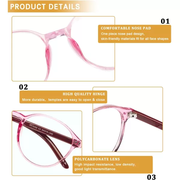 DUCO Blue Light Glasses for Men Women Blue Ray Blocking Glasses Computer Gaming Glasses Square Reading Eyeglasses 52055202transparent Red