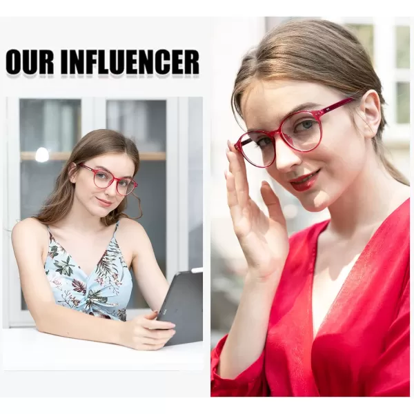 DUCO Blue Light Glasses for Men Women Blue Ray Blocking Glasses Computer Gaming Glasses Square Reading Eyeglasses 52055202transparent Red