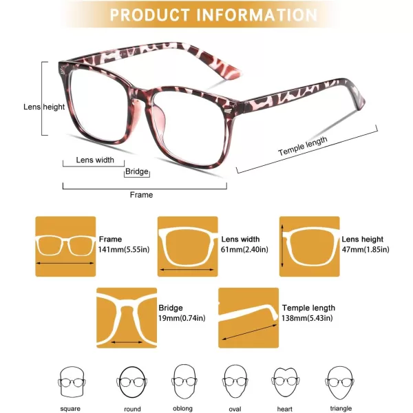 DUCO Blue Light Glasses for Men Women Blue Ray Blocking Glasses Computer Glasses for Teens Non prescription Eyeglasses 5201Tortoise