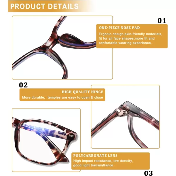 DUCO Blue Light Glasses for Men Women Blue Ray Blocking Glasses Computer Glasses for Teens Non prescription Eyeglasses 5201Tortoise