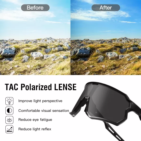 DUCO Cycling Sunglasses Men Women Polarized Sports Sunglasses TR90 Baseball Fishing Sun glasses uv 400 Protection 0035Black Frame Gray Lens