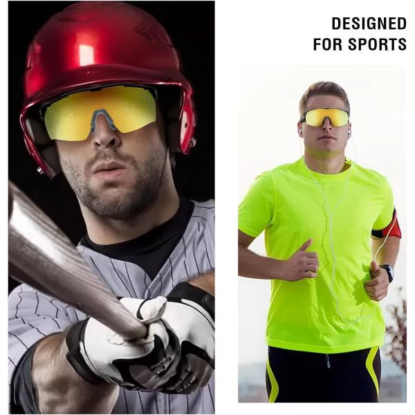 DUCO Cycling Sunglasses for Men Women Sports Sunglasses uv 400 Protection TR90 Baseball Driving Fishing Sun glasses 0038Green Frame Green Temple Revo Gold Lens