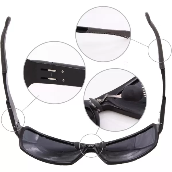 DUCO Mens Sports Style Polarized Sunglasses Carbon Fiber Unbreakable Frame X6 9019 Blue