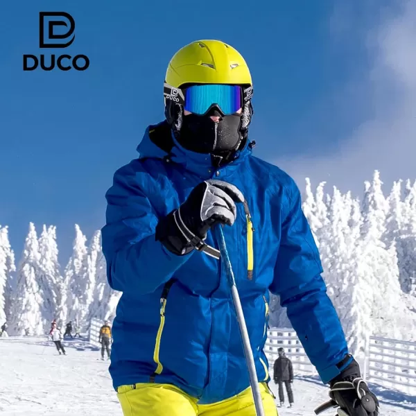 DUCO OTG Ski Goggles Over Glasses SkiSnowboard Goggles for Men Women UV400 Protection AntiFog Skiing Snow Goggles DCS003Black Blue