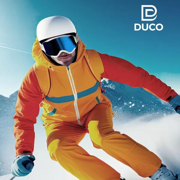 DUCO OTG Ski Goggles Over Glasses SkiSnowboard Goggles for Men Women UV400 Protection AntiFog Skiing Snow Goggles DCS003White Blue
