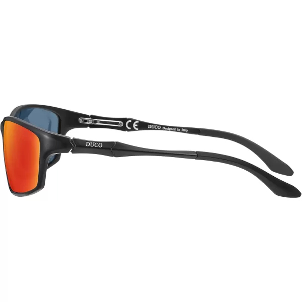 DUCO Polarized Sunglasses for Men 100 UV400 Protection Metal Frame Driving Mens Sun GlassesBlack Frame Orange Lens