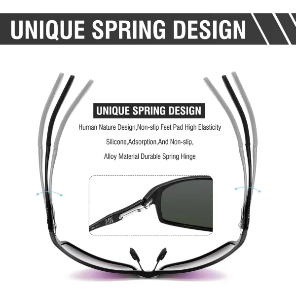 DUCO Polarized Sunglasses for Men 100 UV400 Protection Metal Frame Driving Mens Sun GlassesBlack Frame Purple Lens
