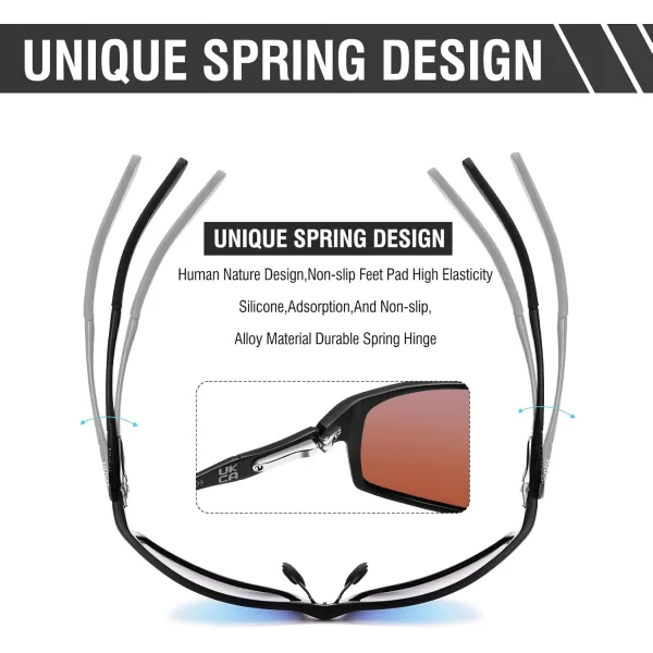 DUCO Polarized Sunglasses for Men 100 UV400 Protection Metal Frame Driving Mens Sun GlassesBlack Frame Revo Blue Lens