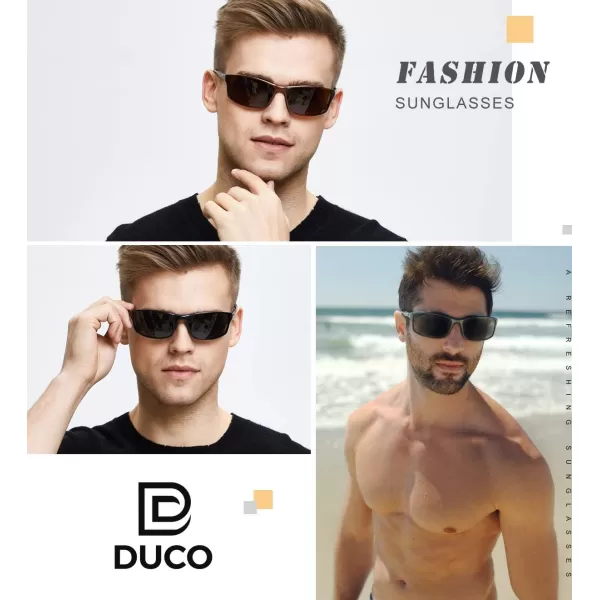 DUCO Polarized Sunglasses for Men 100 UV400 Protection Metal Frame Driving Mens Sun GlassesBrown Frame Brown Lens