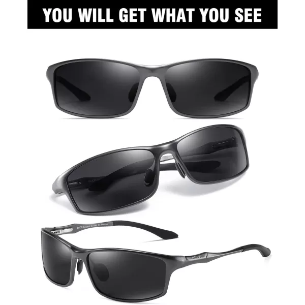 DUCO Polarized Sunglasses for Men 100 UV400 Protection Metal Frame Driving Mens Sun GlassesGunmetal Frame Gray Lens