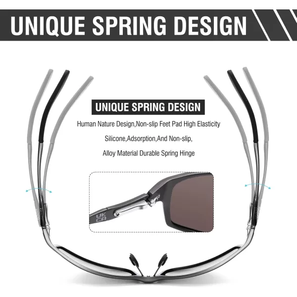 DUCO Polarized Sunglasses for Men 100 UV400 Protection Metal Frame Driving Mens Sun GlassesGunmetal Frame Silver Lens
