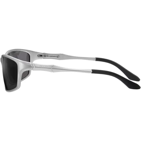 DUCO Polarized Sunglasses for Men 100 UV400 Protection Metal Frame Driving Mens Sun GlassesSilver Frame Gray Lens