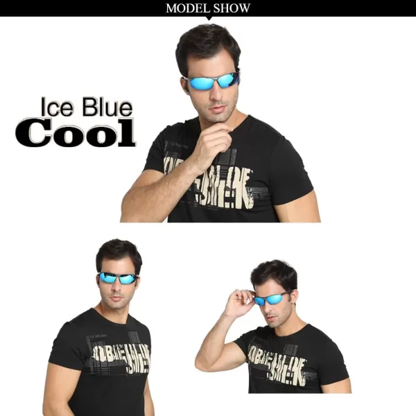 DUCO Polarized Unbreakable Sunglasses 100 UV400 Protection Eyewear Sunglasses for Men and Women Shades 8513S Gunmetal Frame Revo Blue Lens