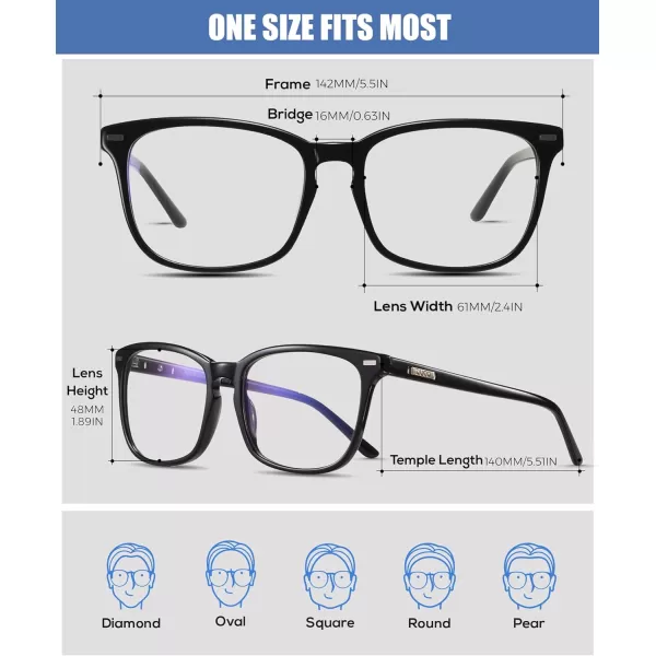 DUCO Retro Square Blue Light Glasses For Men Blue Ray Blocking Glasses Computer Gaming Glasses Nylon Lens Acetate Frame Green 83028302black