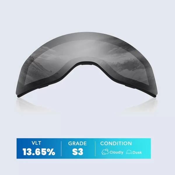 DUCO Ski Goggles Snowboard for Men WomenOTG Lightweight Winter Snowmobile Snow Goggles AntiFog 100 UV Protection DCS001Grey Lens