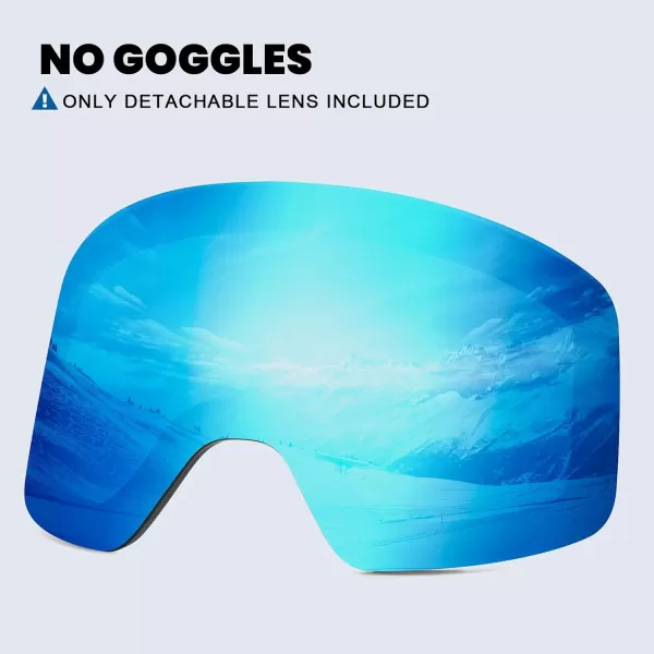 DUCO Ski Goggles Snowboard for Men WomenOTG Lightweight Winter Snowmobile Snow Goggles AntiFog 100 UV Protection DCS001Revo Blue Lens