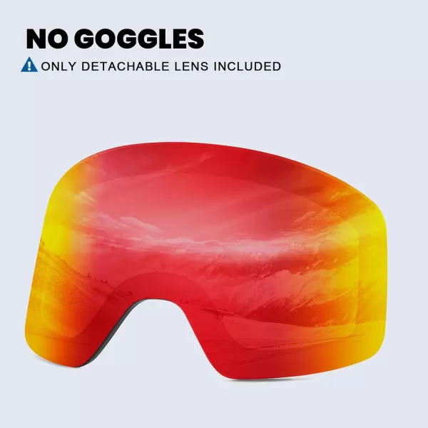 DUCO Ski Goggles Snowboard for Men WomenOTG Lightweight Winter Snowmobile Snow Goggles AntiFog 100 UV Protection DCS001Revo Orange Lens