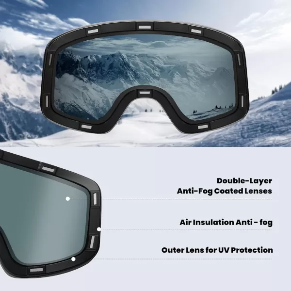 DUCO Ski Goggles Snowboard for Men WomenOTG Lightweight Winter Snowmobile Snow Goggles AntiFog 100 UV Protection DCS001Revo Orange Lens