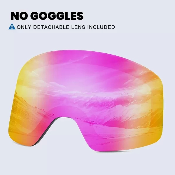 DUCO Ski Goggles Snowboard for Men WomenOTG Lightweight Winter Snowmobile Snow Goggles AntiFog 100 UV Protection DCS001Revo Pink Lens