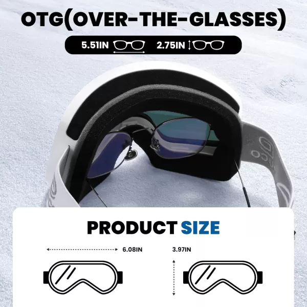 DUCO Ski Goggles Snowboard for Men WomenOTG Lightweight Winter Snowmobile Snow Goggles AntiFog 100 UV Protection DCS001White Frame Revo Pink Lens