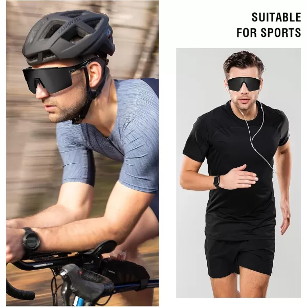 DUCO Sports Sunglasses for Men Cycling Sunglasses Youth Baseball Sun glasses Lightweight TR90 Frame Goggles DC0032Black Frame Grey Len