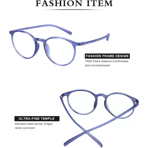 DUCO Superlight Blue Light Blocking Computer Reading and Gaming Eyewear GlassesAnti Blue Light 100 UV Protection 305Transparent Blue