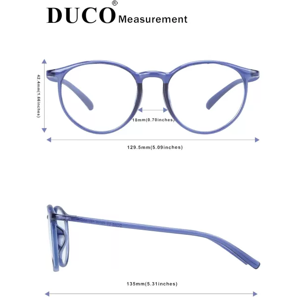 DUCO Superlight Blue Light Blocking Computer Reading and Gaming Eyewear GlassesAnti Blue Light 100 UV Protection 305Transparent Blue