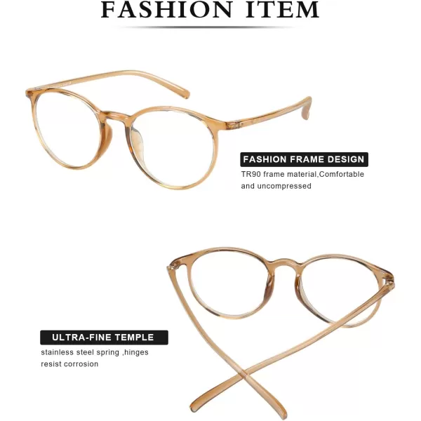DUCO Superlight Blue Light Blocking Computer Reading and Gaming Eyewear GlassesAnti Blue Light 100 UV Protection 305Transparent Brown