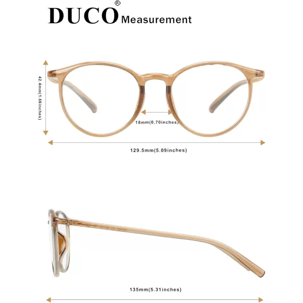 DUCO Superlight Blue Light Blocking Computer Reading and Gaming Eyewear GlassesAnti Blue Light 100 UV Protection 305Transparent Brown