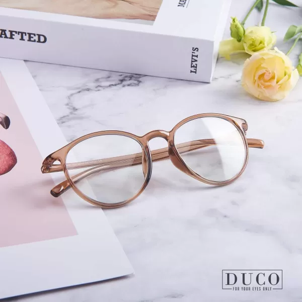 DUCO Superlight Blue Light Blocking Computer Reading and Gaming Eyewear GlassesAnti Blue Light 100 UV Protection 305Transparent Brown