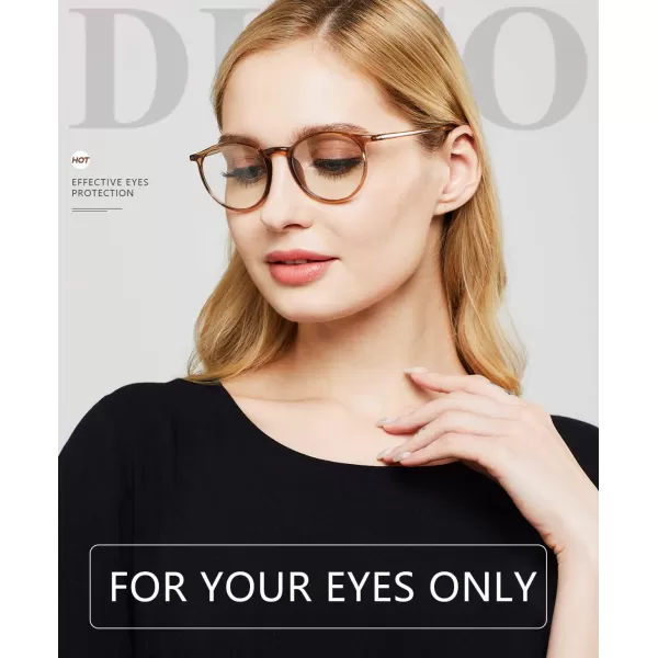 DUCO Superlight Blue Light Blocking Computer Reading and Gaming Eyewear GlassesAnti Blue Light 100 UV Protection 305Transparent Brown