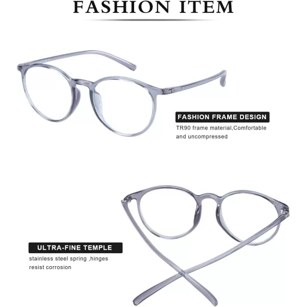 DUCO Superlight Blue Light Blocking Computer Reading and Gaming Eyewear GlassesAnti Blue Light 100 UV Protection 305Transparent Grey