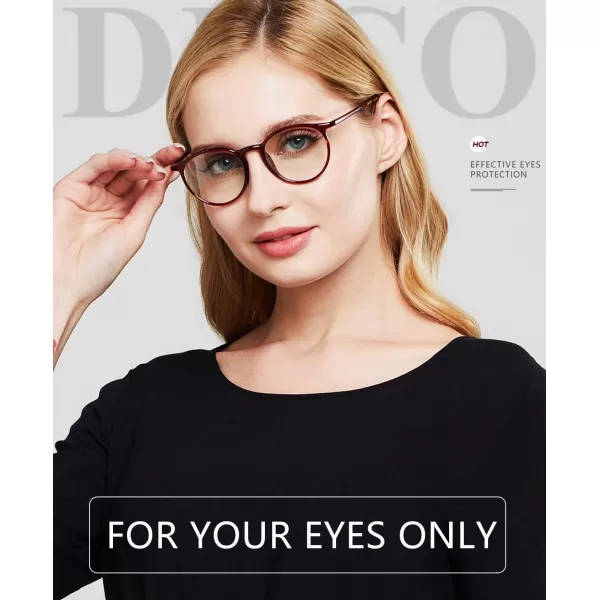 DUCO Superlight Blue Light Blocking Computer Reading and Gaming Eyewear GlassesAnti Blue Light 100 UV Protection 305Transparent Wine Red