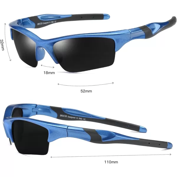 DUCO Toddler Kids Sunglasses for Boys Girls Youth Sport Sunglasses Baseball Polarized Sunglasses for Age 48 K014Blue