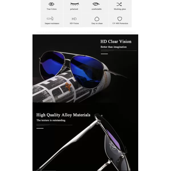 Duco Pilot Style Polarized Sunglasses Sports Glasses For Men 100 UV Protection 3025G