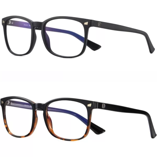 DUCO Blue Light Blocking Glasses Computer Gaming Glasses Women Men Blue Light Blocker Eyeglasses Square Frame Anti Eye Eyestrain Pink 5201SBlack TortoiseMatte Black