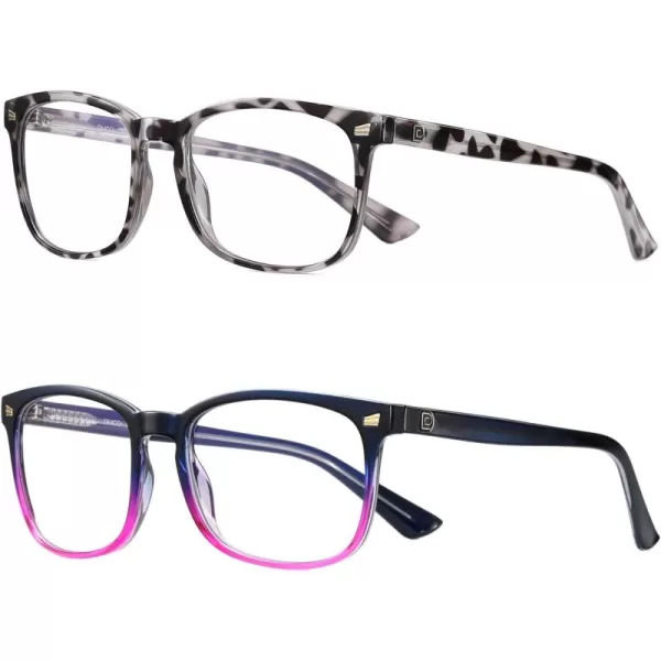 DUCO Blue Light Blocking Glasses Computer Gaming Glasses Women Men Blue Light Blocker Eyeglasses Square Frame Anti Eye Eyestrain Pink 5201SBlue PurpleGrey Tortoise