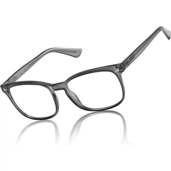 DUCO Blue Light Blocking Glasses Computer Gaming Glasses Women Men Blue Light Blocker Eyeglasses Square Frame Anti Eye Eyestrain Pink 5201STransparent Grey