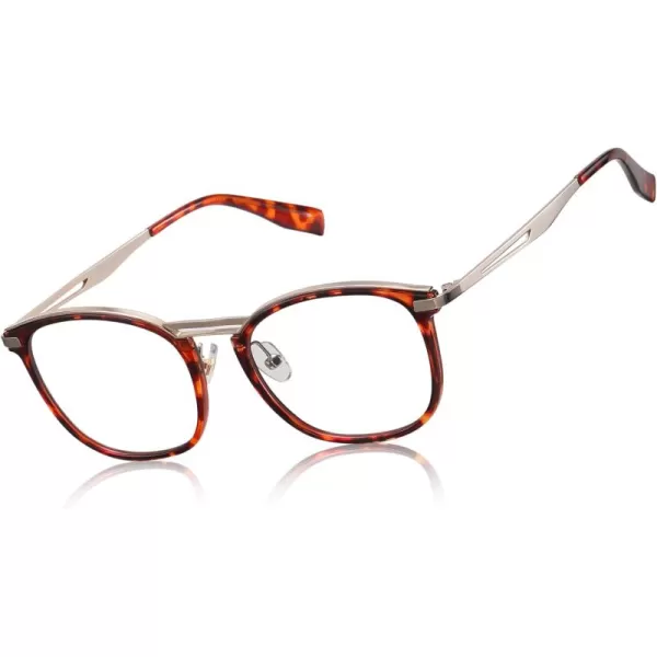 DUCO Blue Light Blocking Glasses For Men Blue Ray Glasses Oversized Computer Glasses Retro Square Fashion Eyeglasses 5223Tortoise