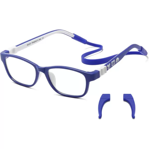 DUCO Blue Light Glasses for Kids with Strap AntiGlare Gaming Computer Glasses Eyeglasses for Boys Girls Age 610 K025