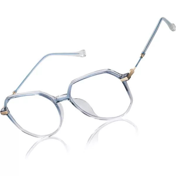 DUCO Blue Light Glasses for Men Women Blue Ray Blocking Glasses Computer Gaming Glasses Retro Square Eyeglasses 5218Blue