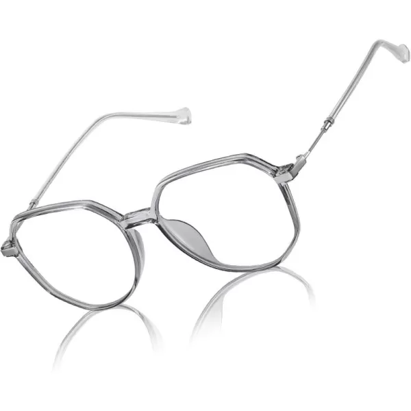 DUCO Blue Light Glasses for Men Women Blue Ray Blocking Glasses Computer Gaming Glasses Retro Square Eyeglasses 5218Grey