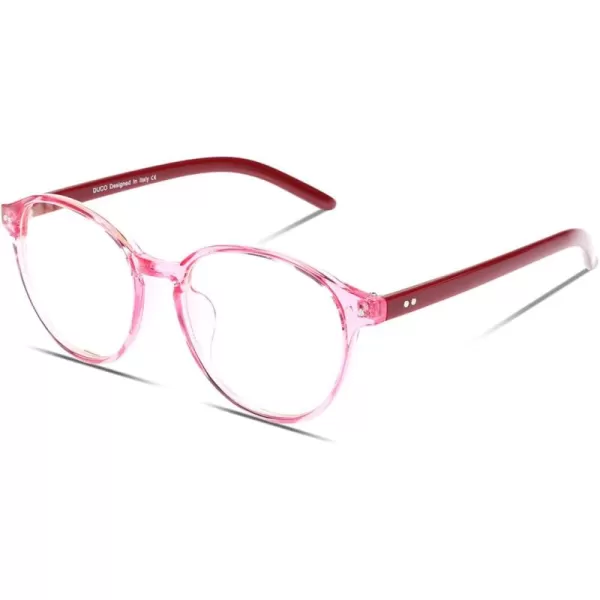 DUCO Blue Light Glasses for Men Women Blue Ray Blocking Glasses Computer Gaming Glasses Square Reading Eyeglasses 52055202transparent Red