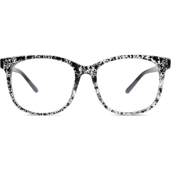DUCO Blue Light Glasses for Men Women Blue Ray Blocking Glasses Computer Gaming Glasses Square Reading Eyeglasses 5205Black White