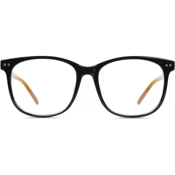 DUCO Blue Light Glasses for Men Women Blue Ray Blocking Glasses Computer Gaming Glasses Square Reading Eyeglasses 5205Black Yellow