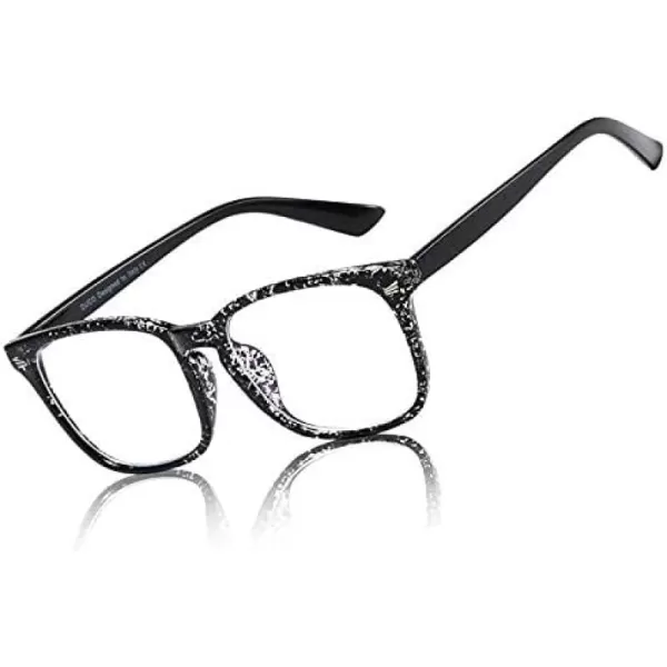 DUCO Blue Light Glasses for Men Women Blue Ray Blocking Glasses Computer Glasses for Teens Non prescription Eyeglasses 5201Black White