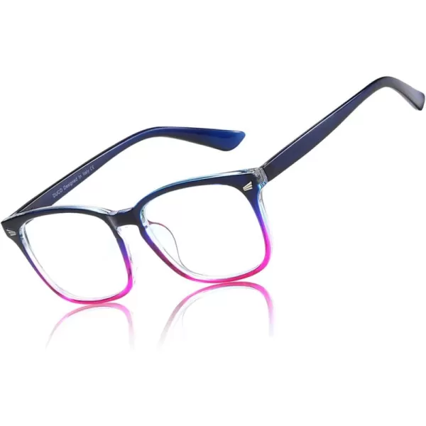 DUCO Blue Light Glasses for Men Women Blue Ray Blocking Glasses Computer Glasses for Teens Non prescription Eyeglasses 5201Blue Purple